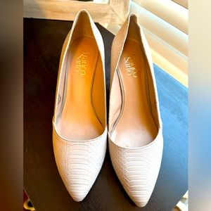 Franco Sarto Wedge Pump Cream/Gray, Size 8.5